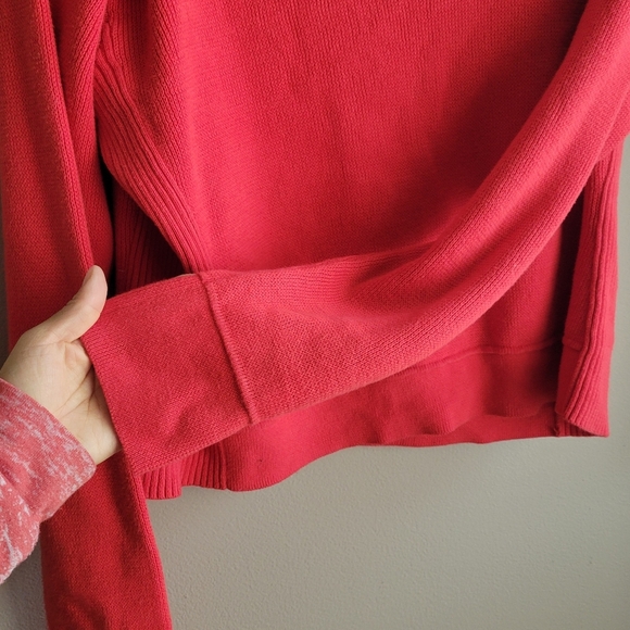 PINK Victoria's Secret Women's Sweater 1/4 Zip Coral Colod Size S/P Long Sleeve - Picture 7 of 11